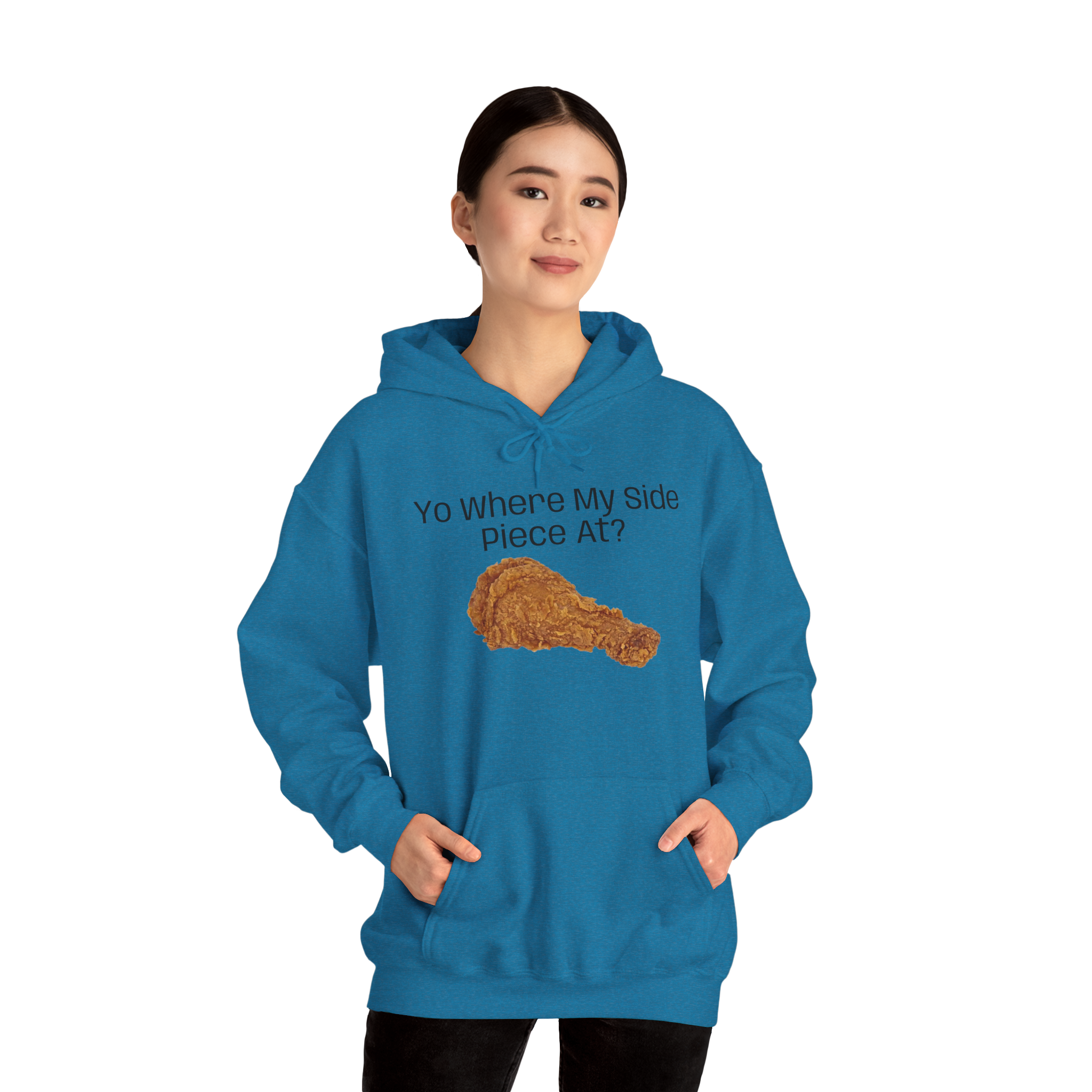 Fried Chicken Illustration Hoodie | Yo Where My Side Piece At? - Image 5