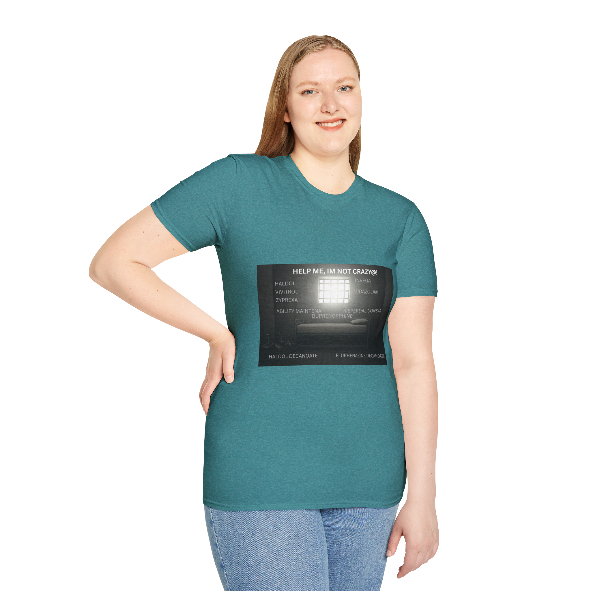 Help Me I'm Not Crazy T-Shirt | Retro TV Static Mental Health - Image 5