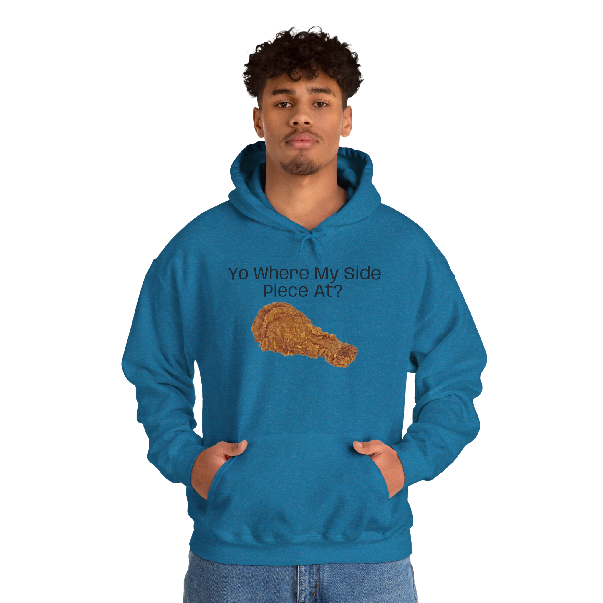 Fried Chicken Illustration Hoodie | Yo Where My Side Piece At? - Image 6