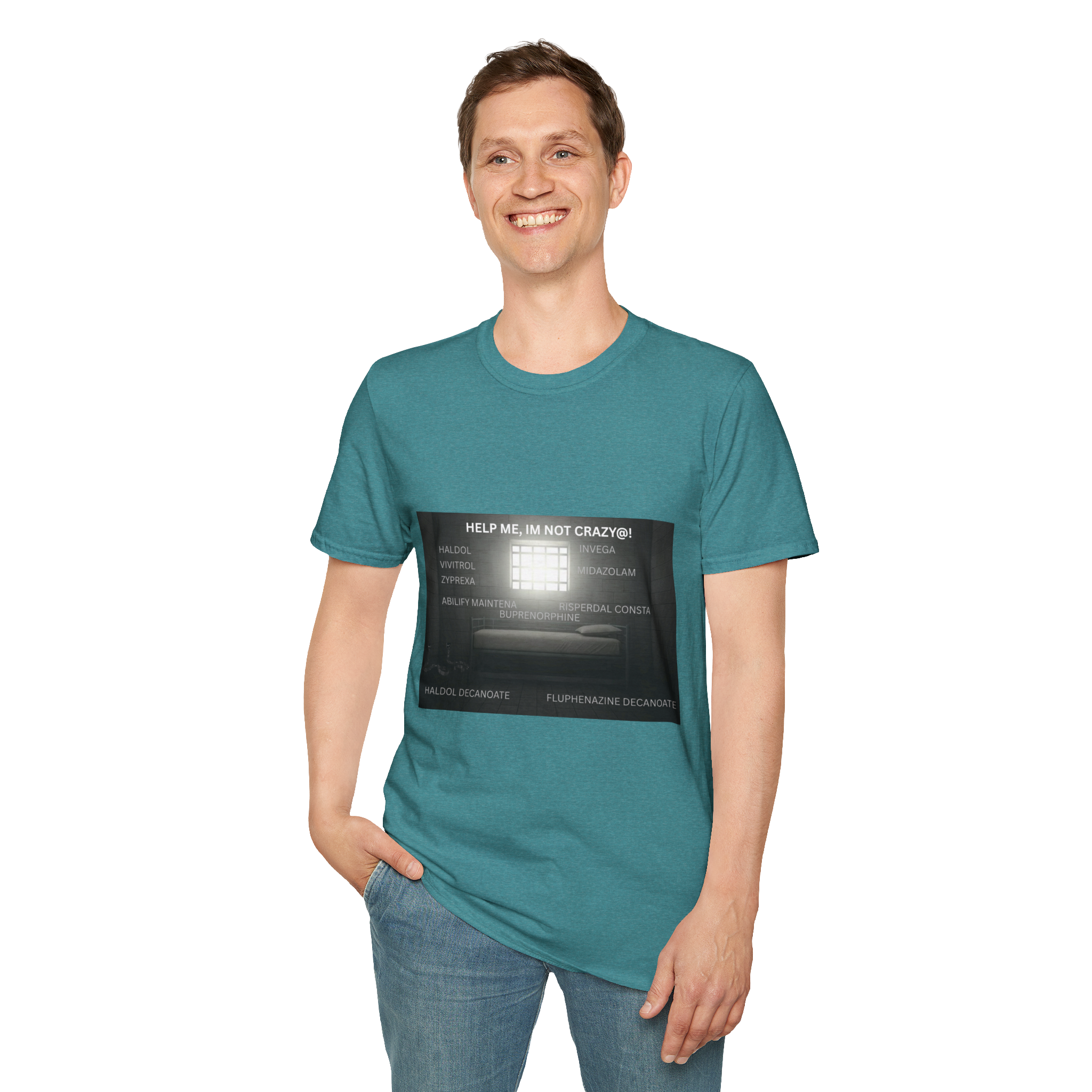 Help Me I'm Not Crazy T-Shirt | Retro TV Static Mental Health - Image 7