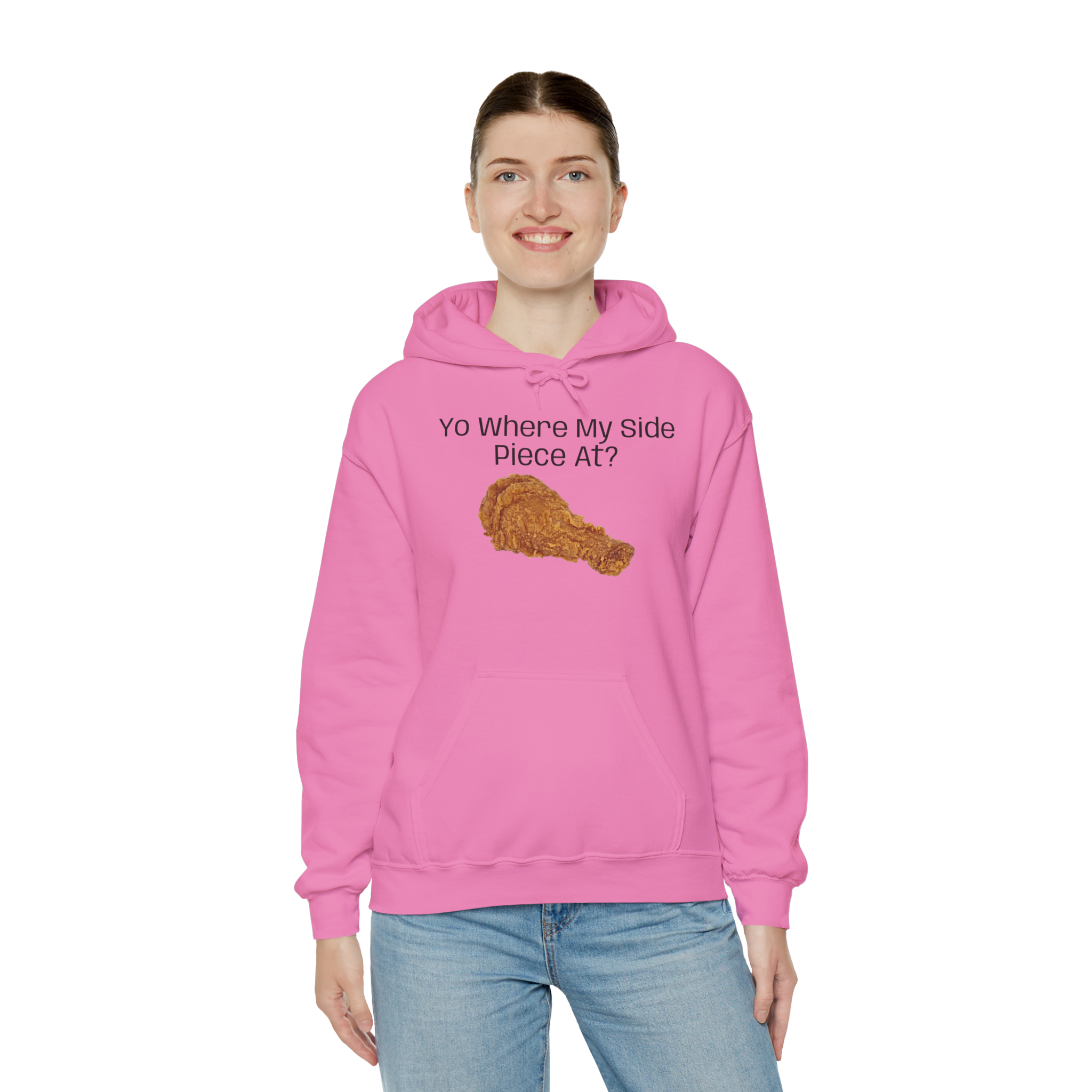 Fried Chicken Illustration Hoodie | Yo Where My Side Piece At? - Image 18