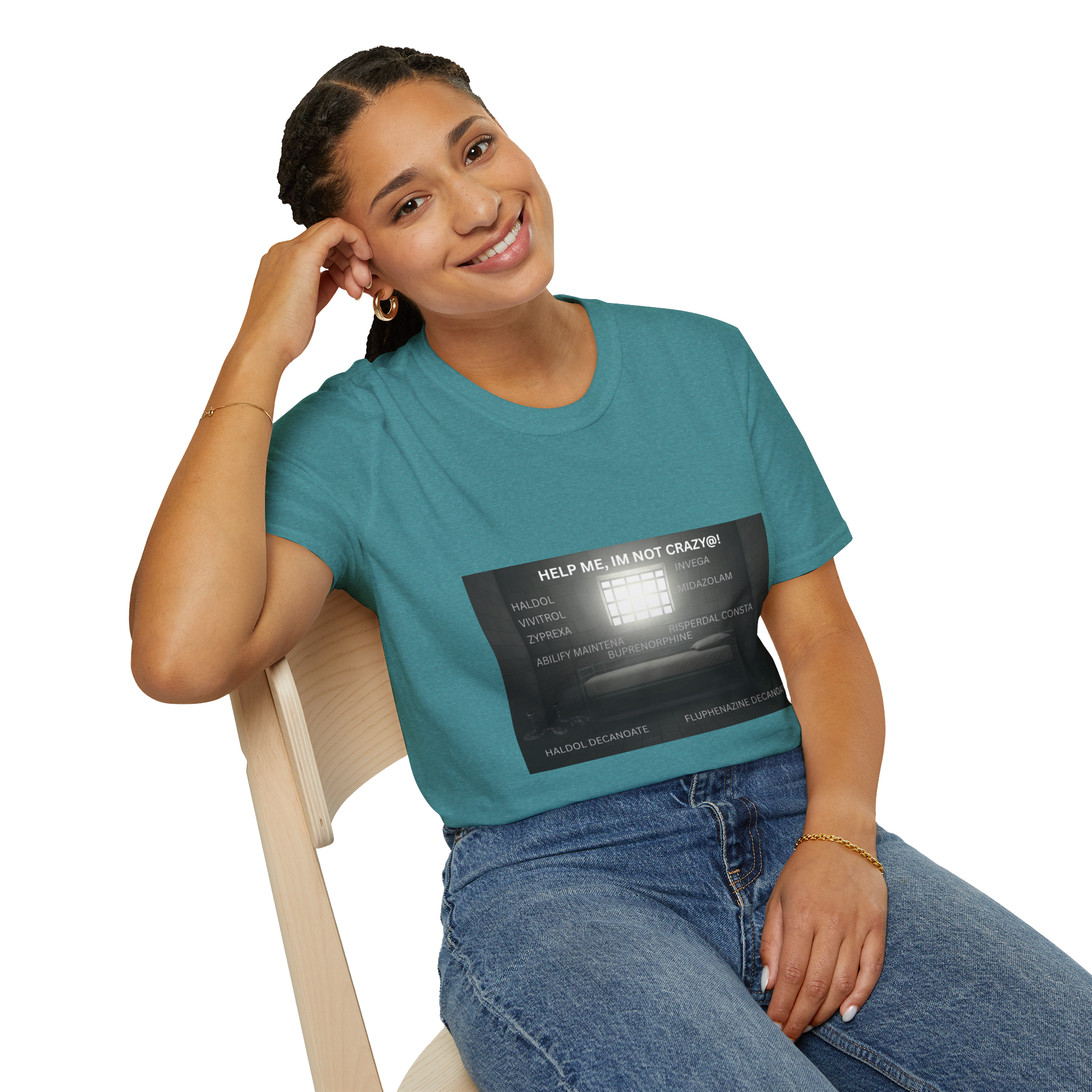 Help Me I'm Not Crazy T-Shirt | Retro TV Static Mental Health - Image 10