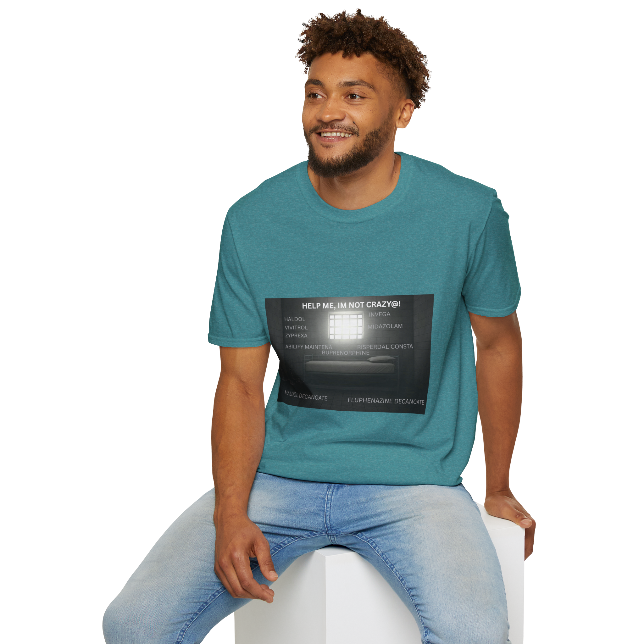 Help Me I'm Not Crazy T-Shirt | Retro TV Static Mental Health - Image 12