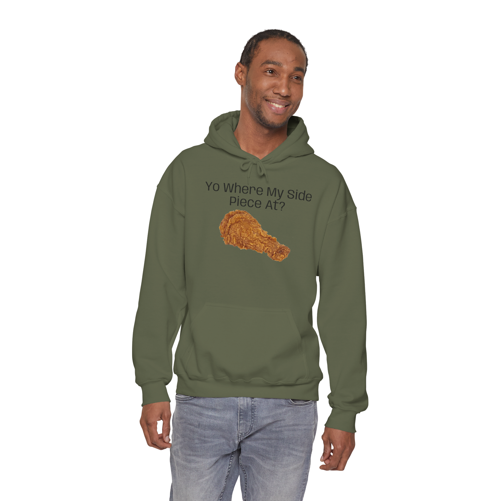 Fried Chicken Illustration Hoodie | Yo Where My Side Piece At? - Image 7