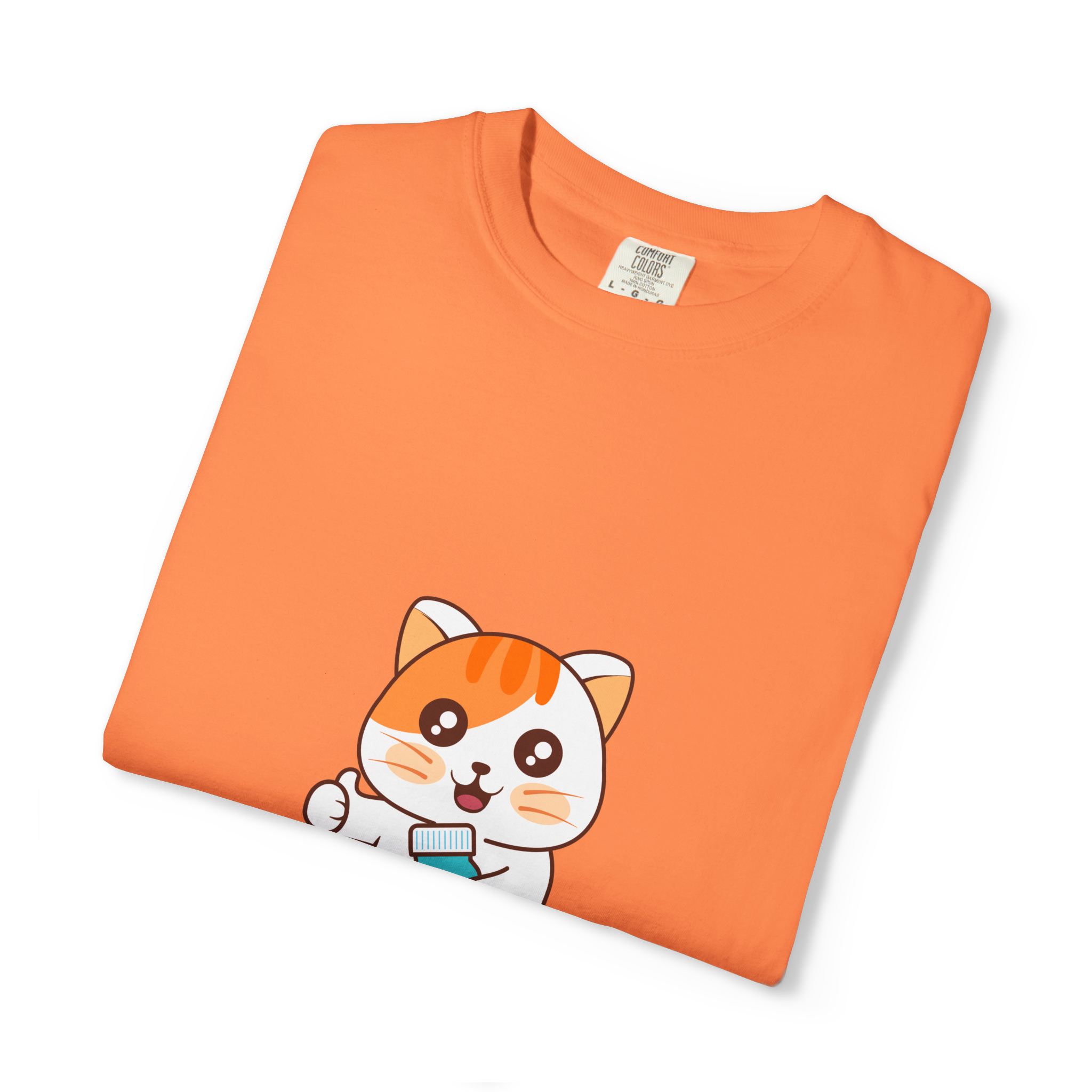 Ibupuurrrfin Cat Illustration T-shirt | Cute Medicine Kitty - Image 2