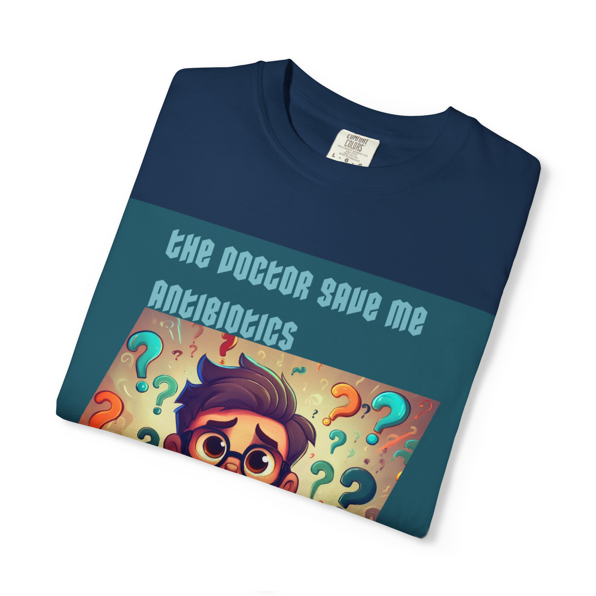 Antibiotics Cartoon Doctor T-shirt | Funny Medical Question Mark Design - Image 2