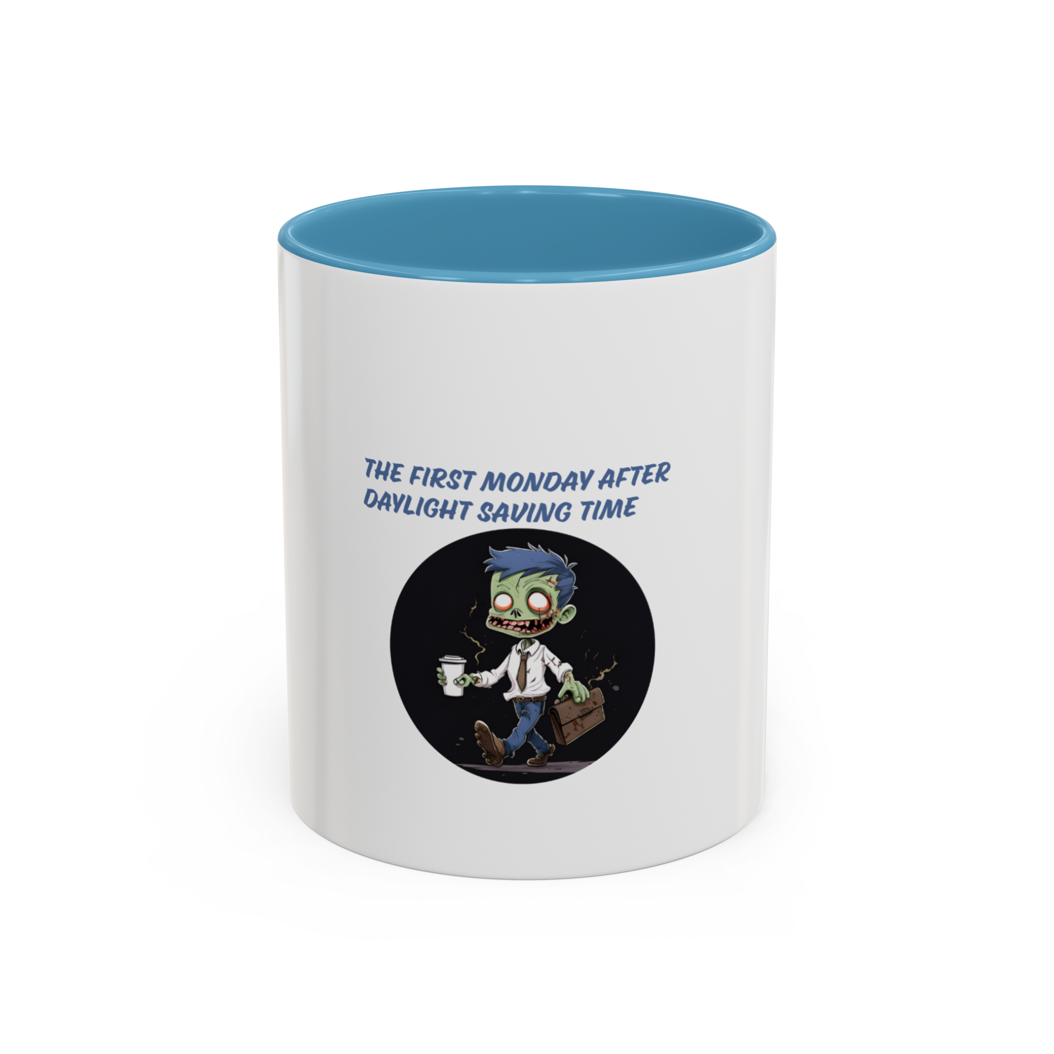 Daylight Saving Monday Zombie Mug | Accent Coffee Mug - Image 8