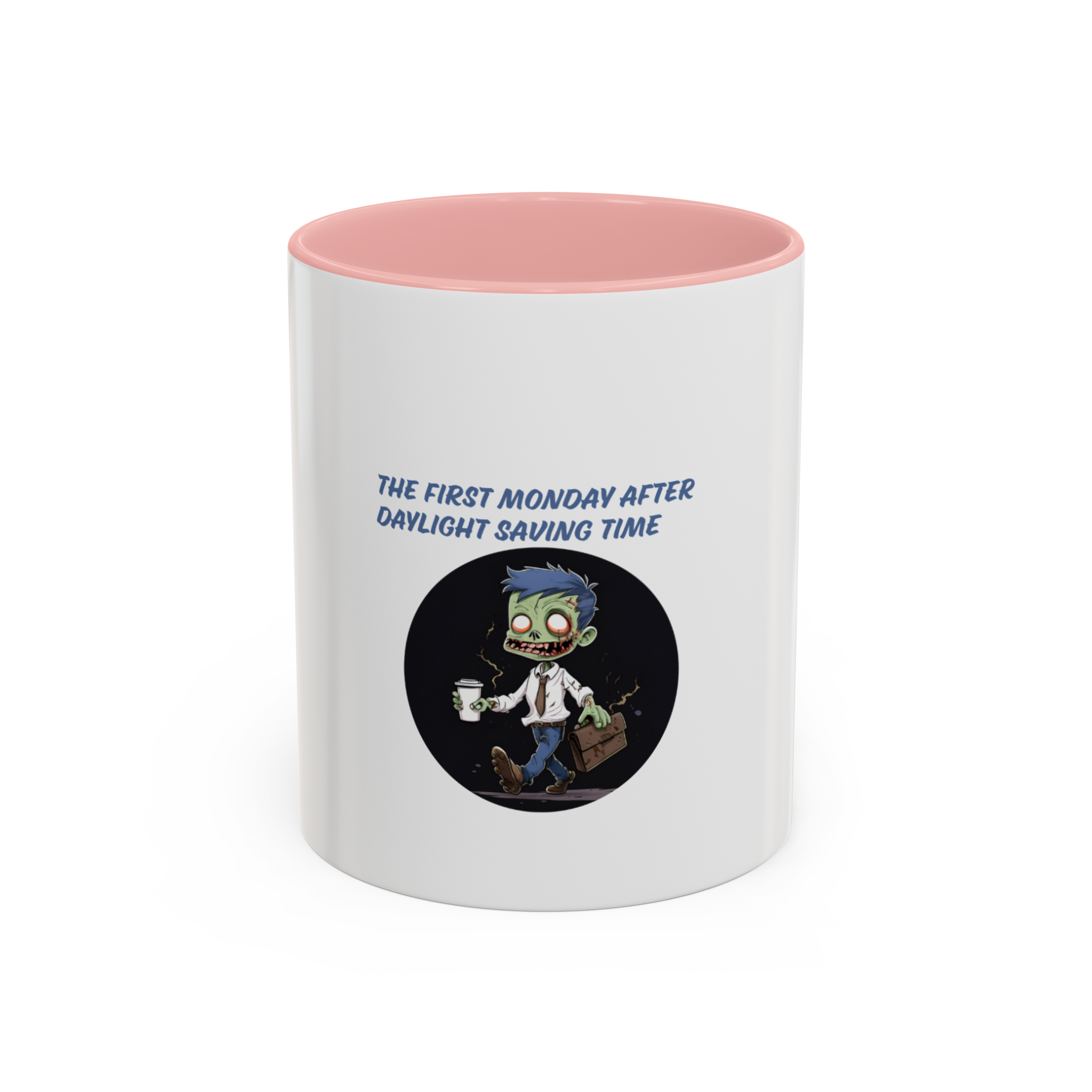Daylight Saving Monday Zombie Mug | Accent Coffee Mug - Image 10