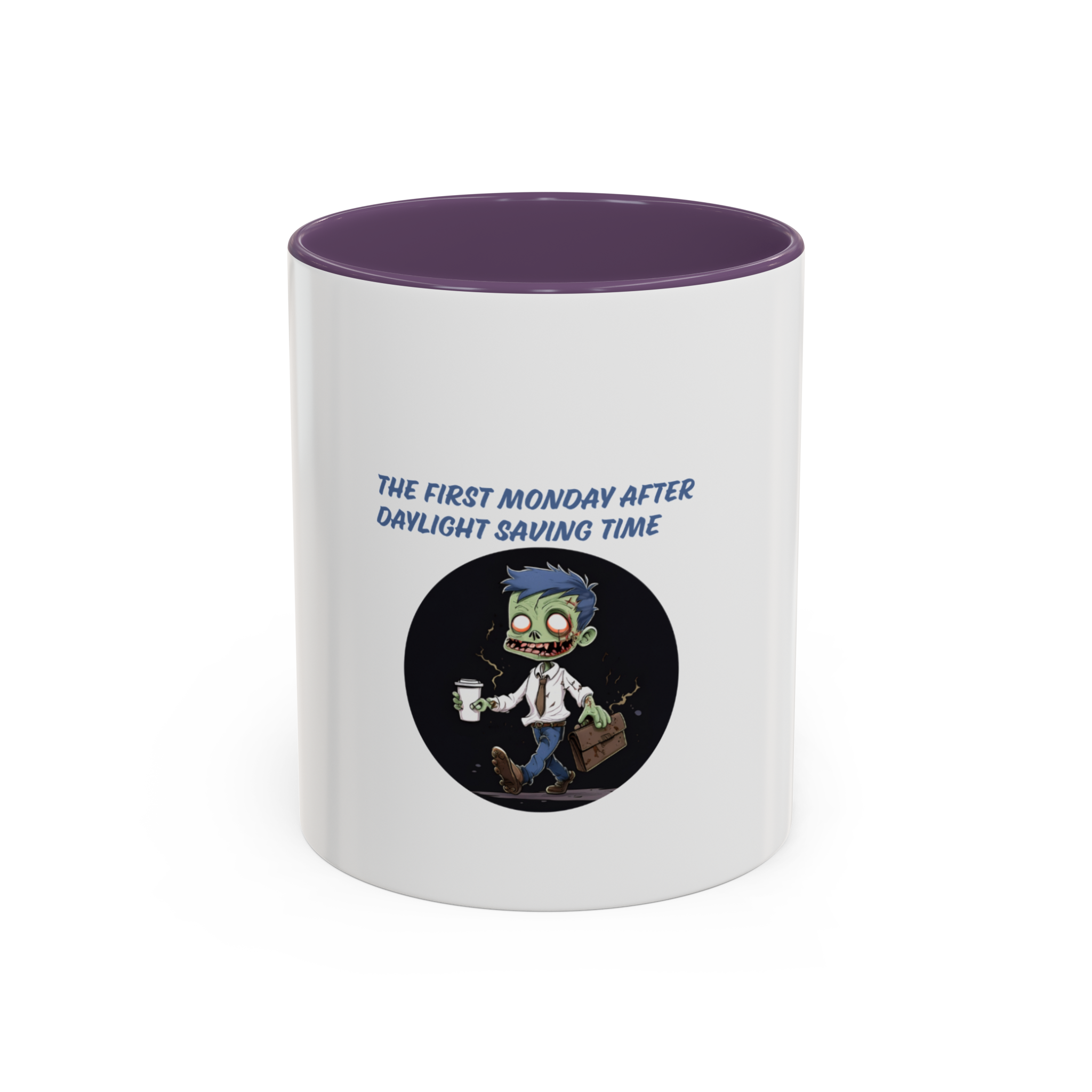 Daylight Saving Monday Zombie Mug | Accent Coffee Mug - Image 12