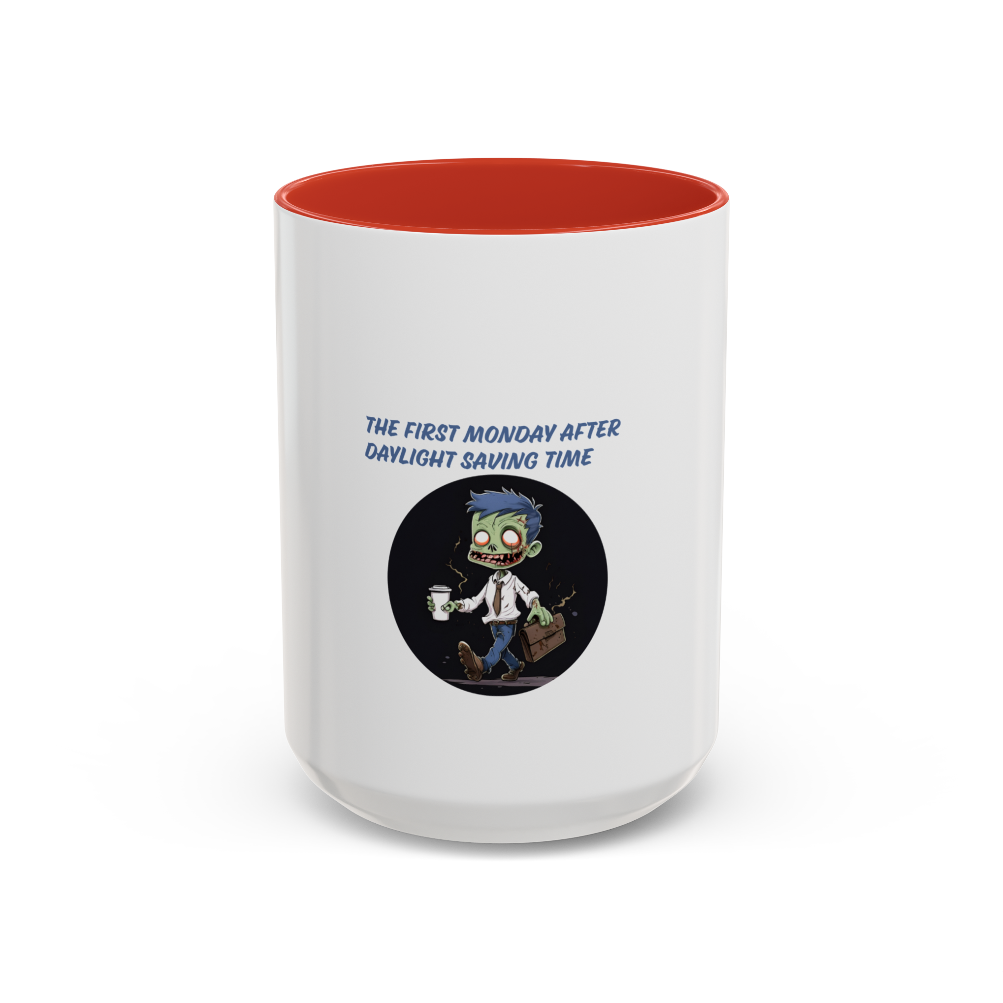 Daylight Saving Monday Zombie Mug | Accent Coffee Mug - Image 9