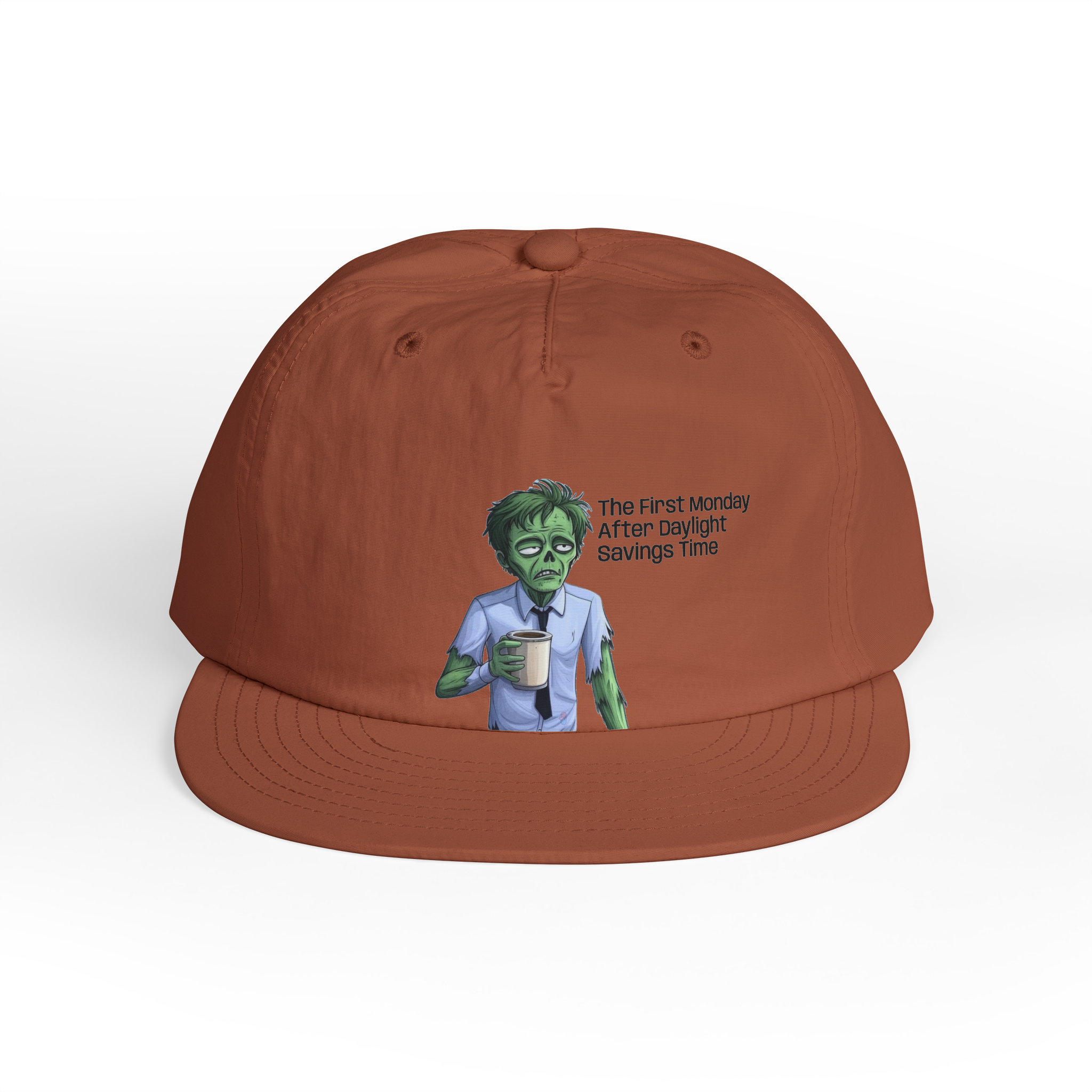 Zombie with Coffee Surf Cap | Funny Monday Morning Hat