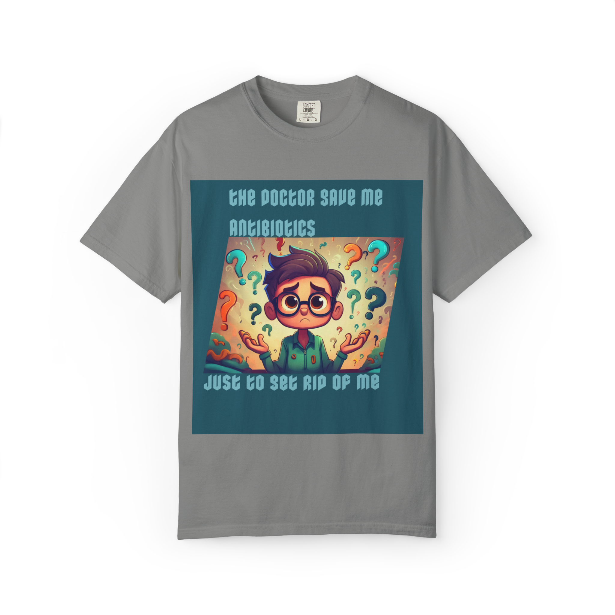 Antibiotics Cartoon Doctor T-shirt | Funny Medical Question Mark Design - Image 17