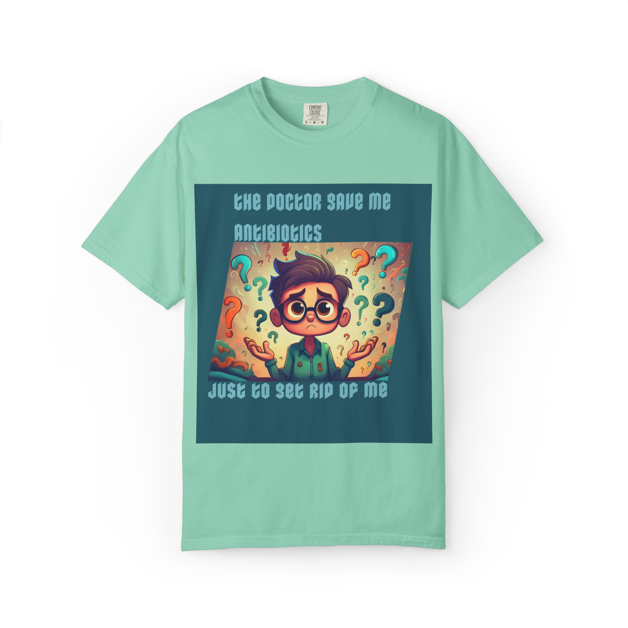 Antibiotics Cartoon Doctor T-shirt | Funny Medical Question Mark Design - Image 15