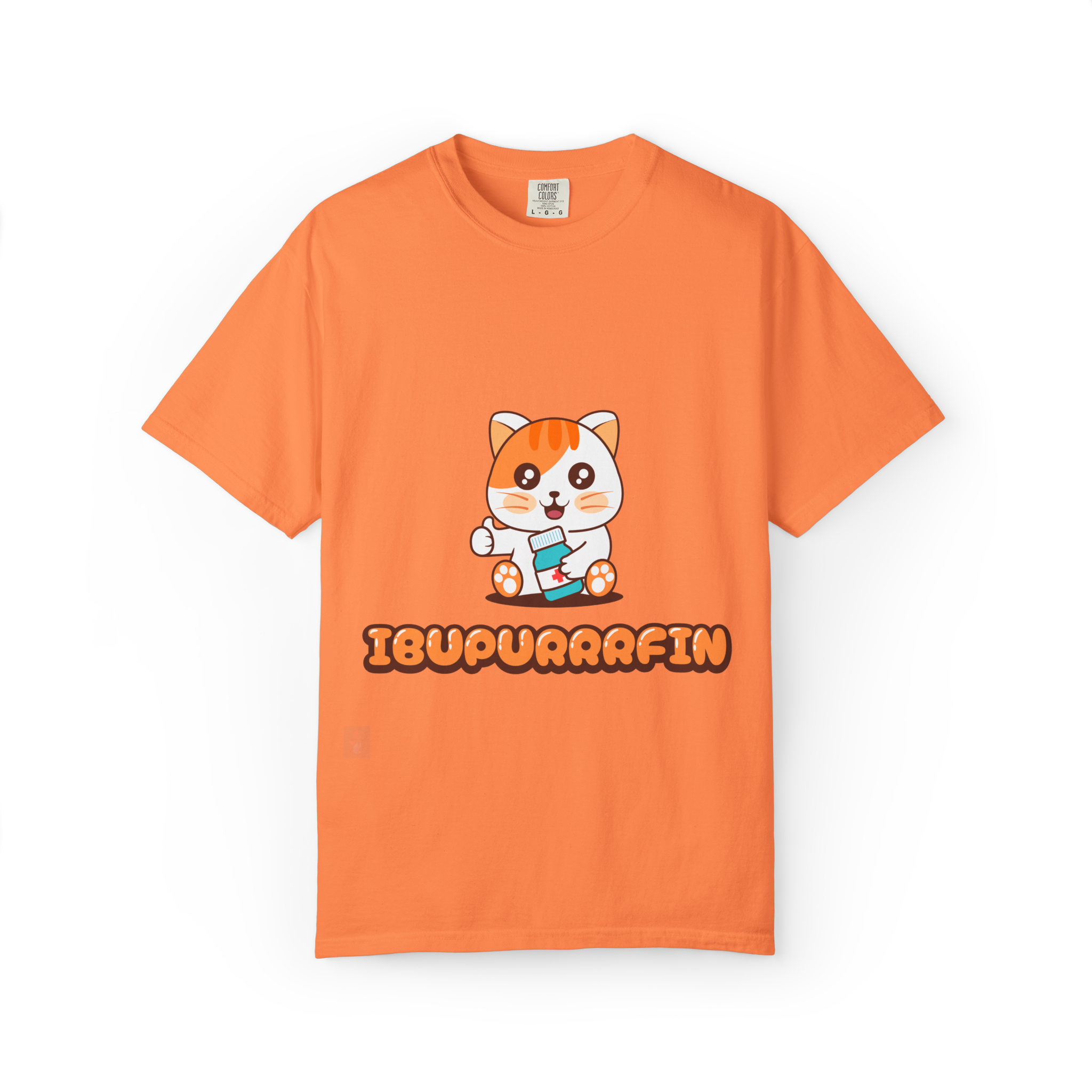 Ibupuurrrfin Cat Illustration T-shirt | Cute Medicine Kitty