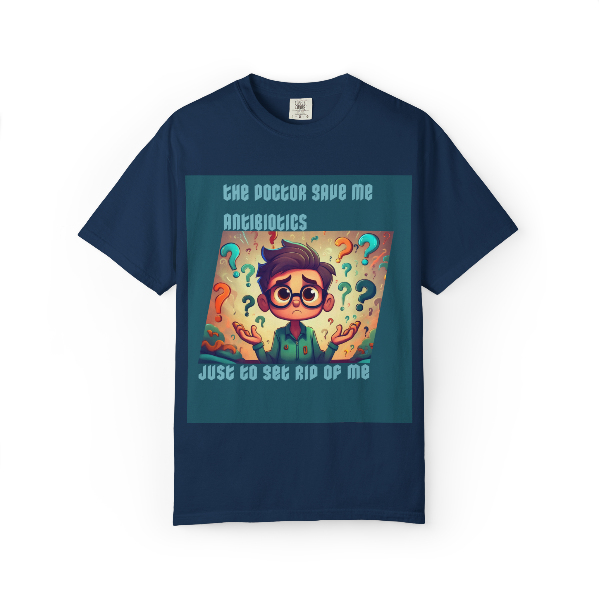 Antibiotics Cartoon Doctor T-shirt | Funny Medical Question Mark Design