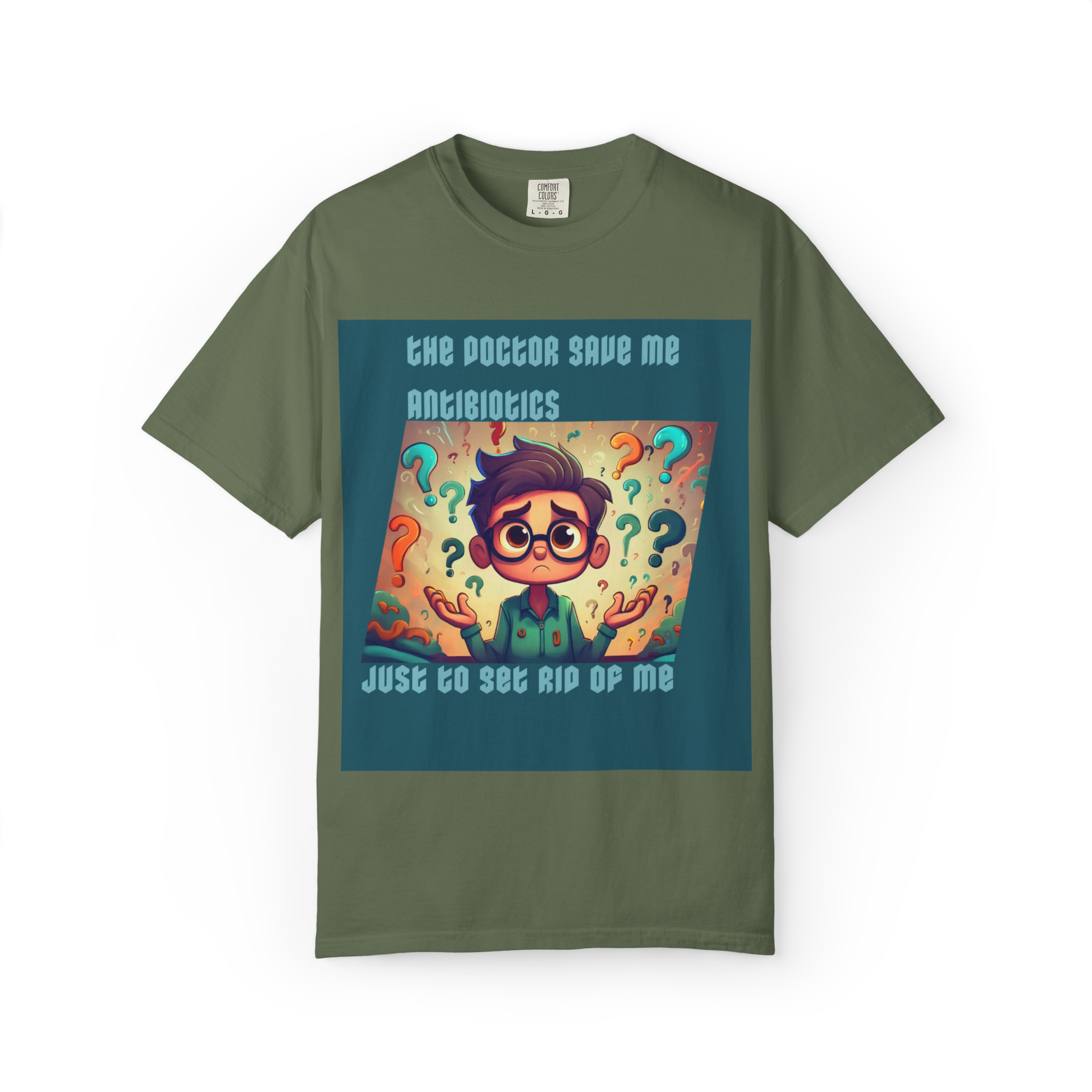 Antibiotics Cartoon Doctor T-shirt | Funny Medical Question Mark Design - Image 14