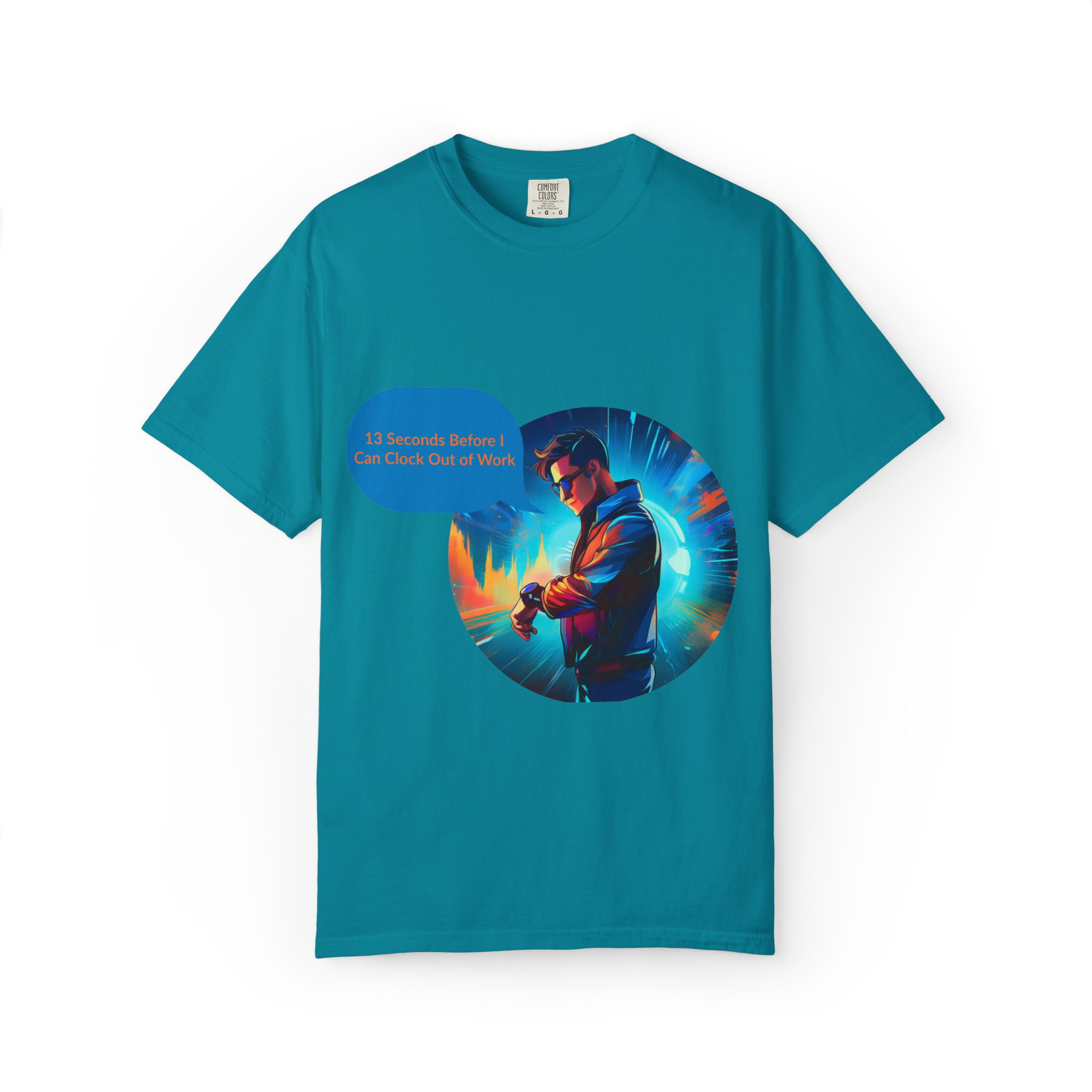 Cyber Gamer Character T-Shirt | Neon Futuristic Illustration - Image 18