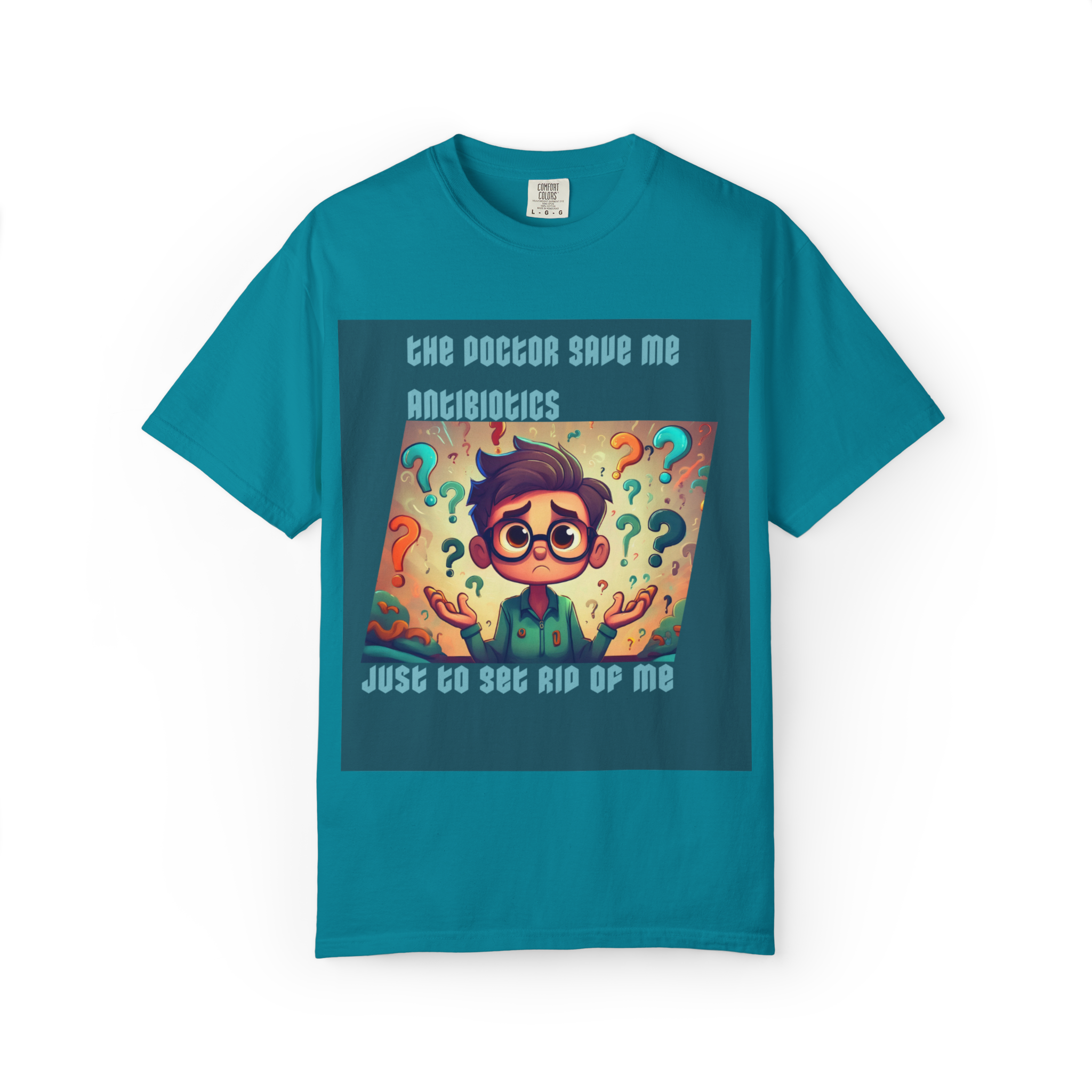 Antibiotics Cartoon Doctor T-shirt | Funny Medical Question Mark Design - Image 16