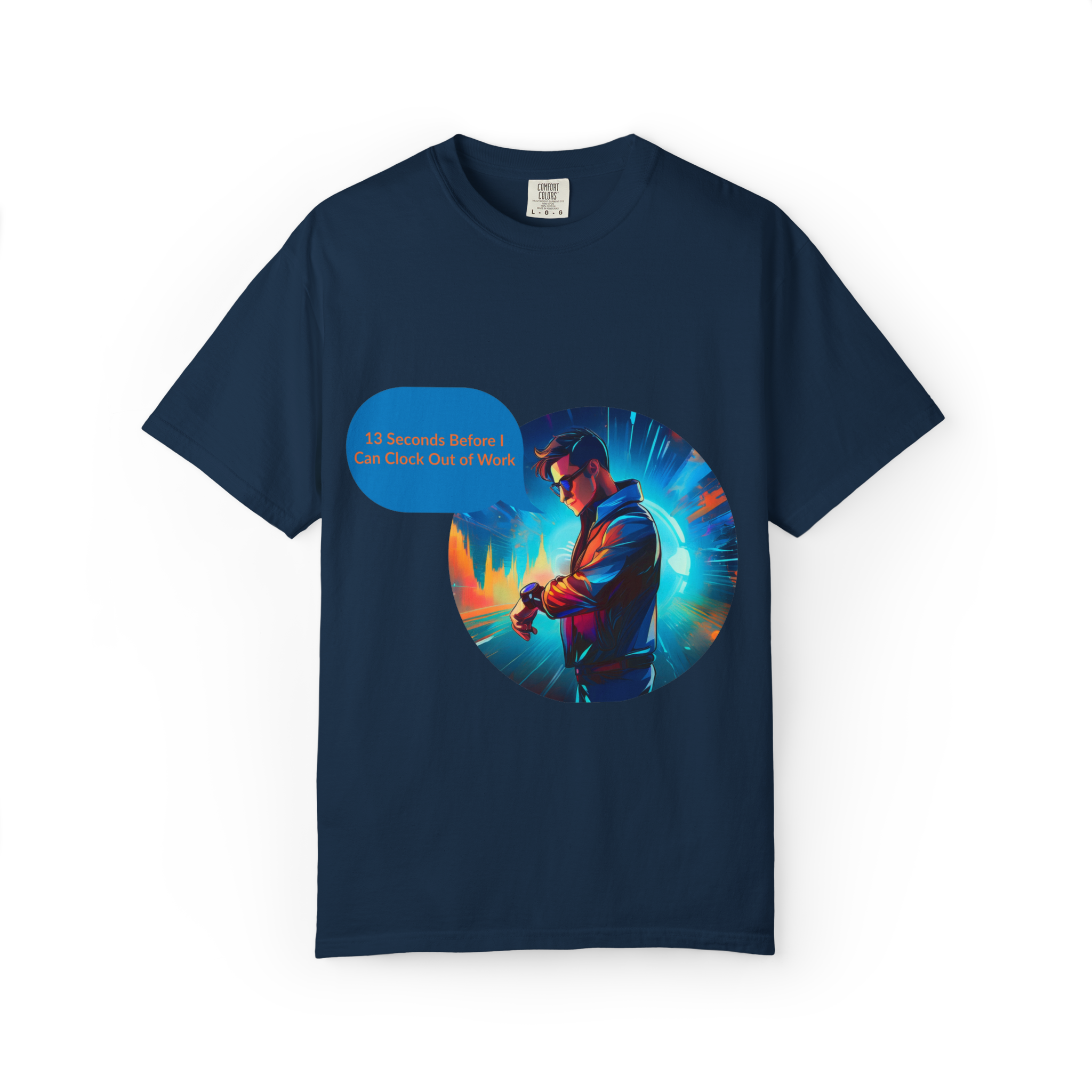 Cyber Gamer Character T-Shirt | Neon Futuristic Illustration