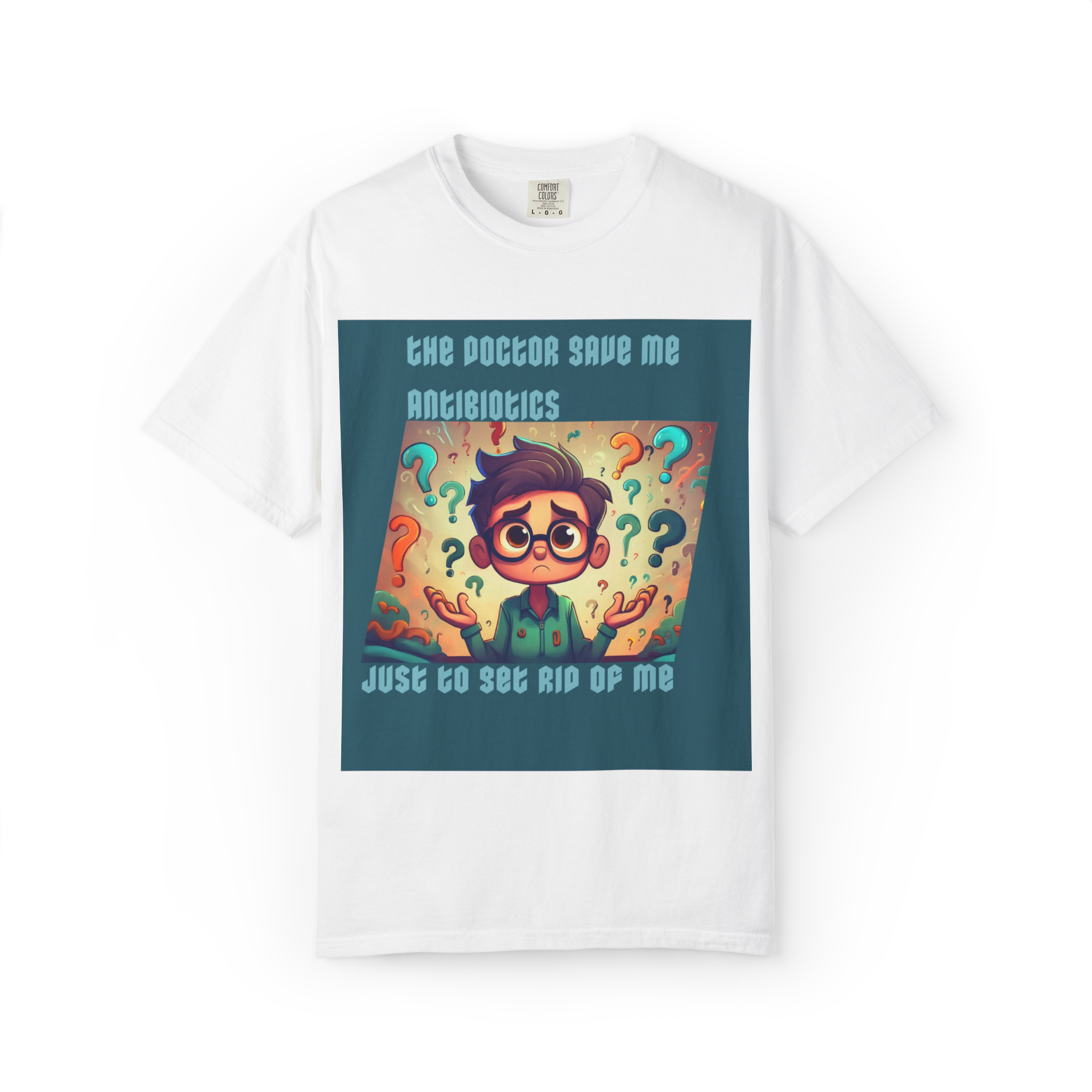Antibiotics Cartoon Doctor T-shirt | Funny Medical Question Mark Design - Image 22