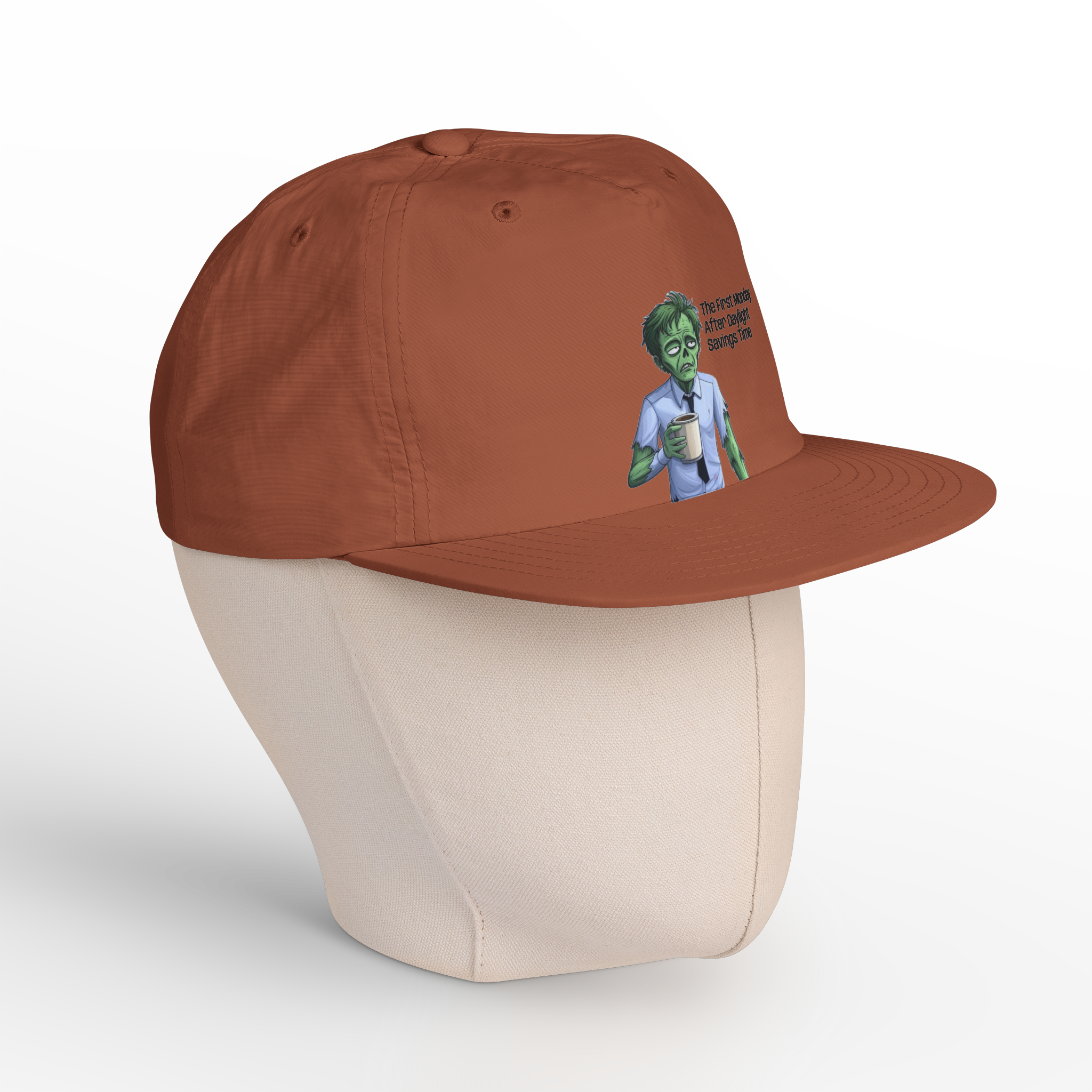 Zombie with Coffee Surf Cap | Funny Monday Morning Hat - Image 3