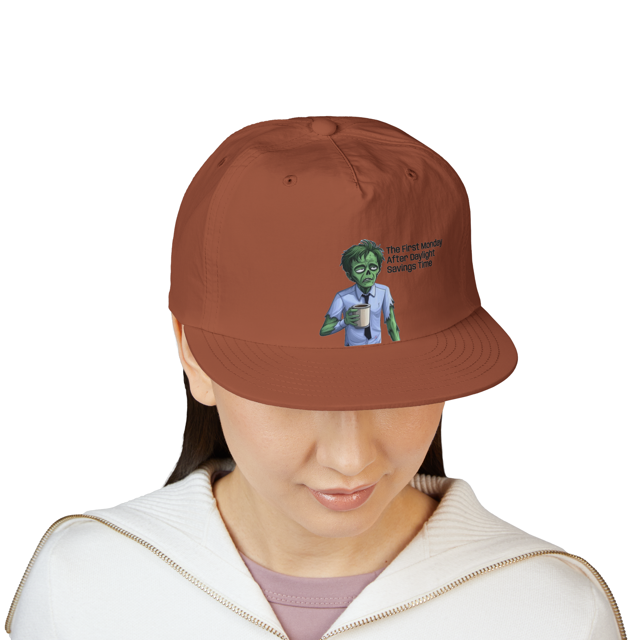 Zombie with Coffee Surf Cap | Funny Monday Morning Hat - Image 4