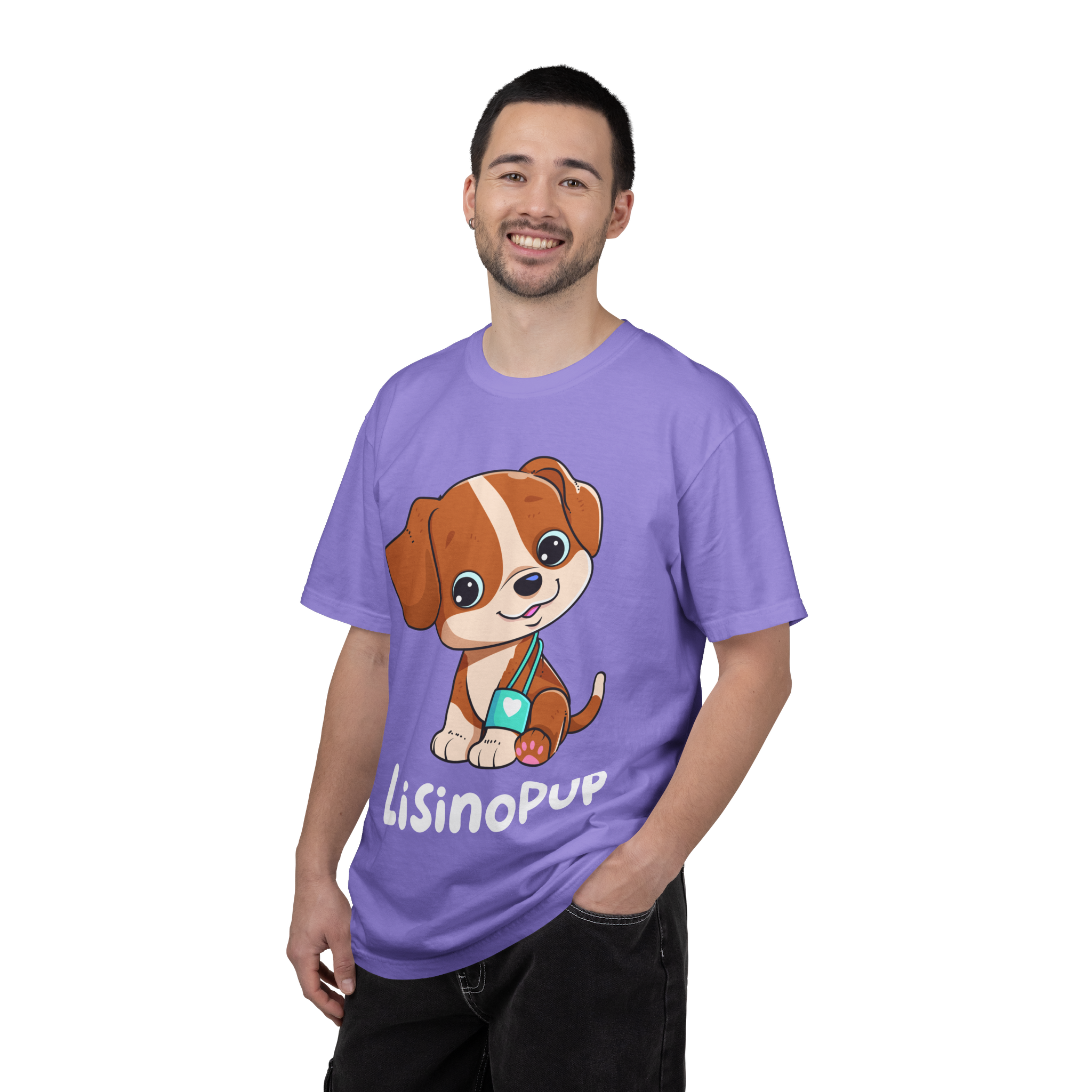 Cute Puppy Illustration T-Shirt | Cartoon Dog Graphic - Image 4