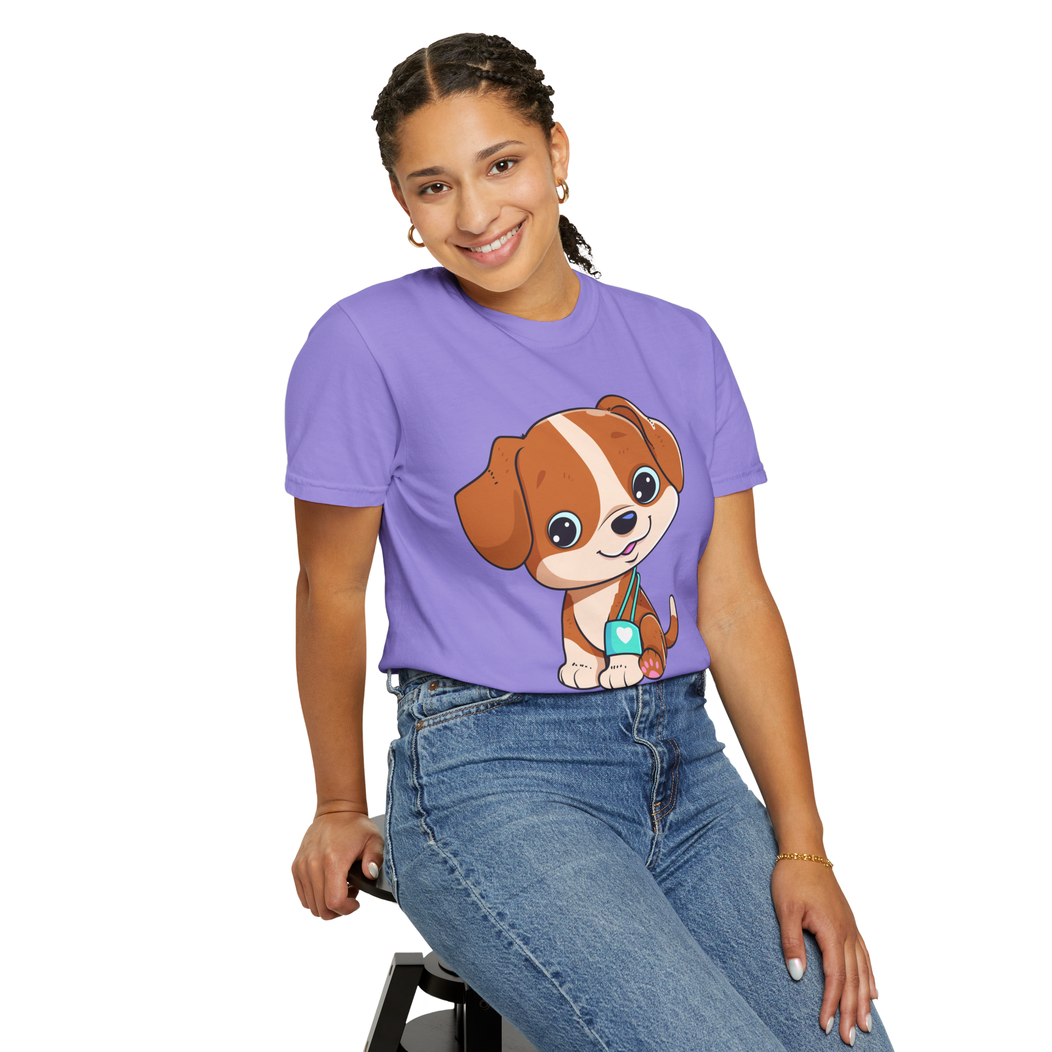 Cute Puppy Illustration T-Shirt | Cartoon Dog Graphic - Image 6
