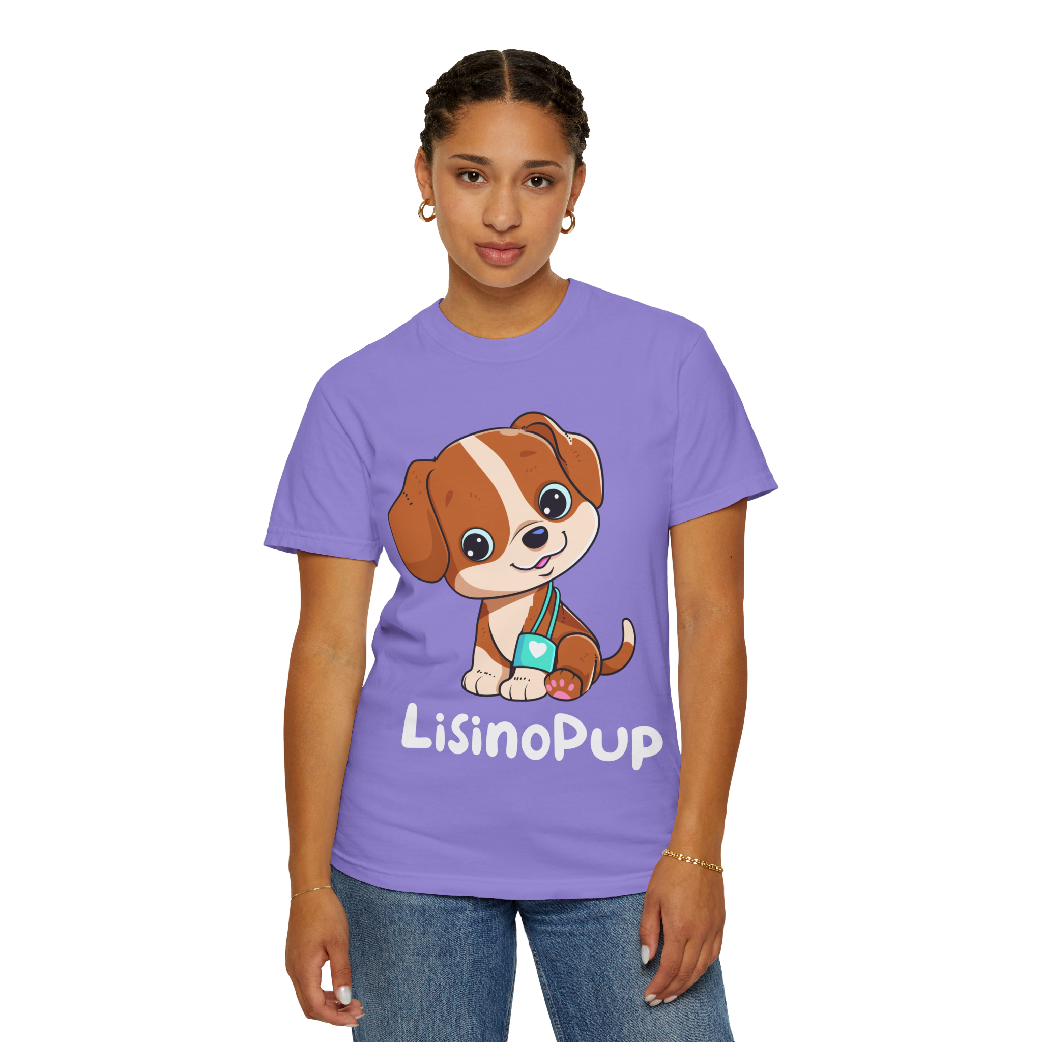 Cute Puppy Illustration T-Shirt | Cartoon Dog Graphic - Image 7