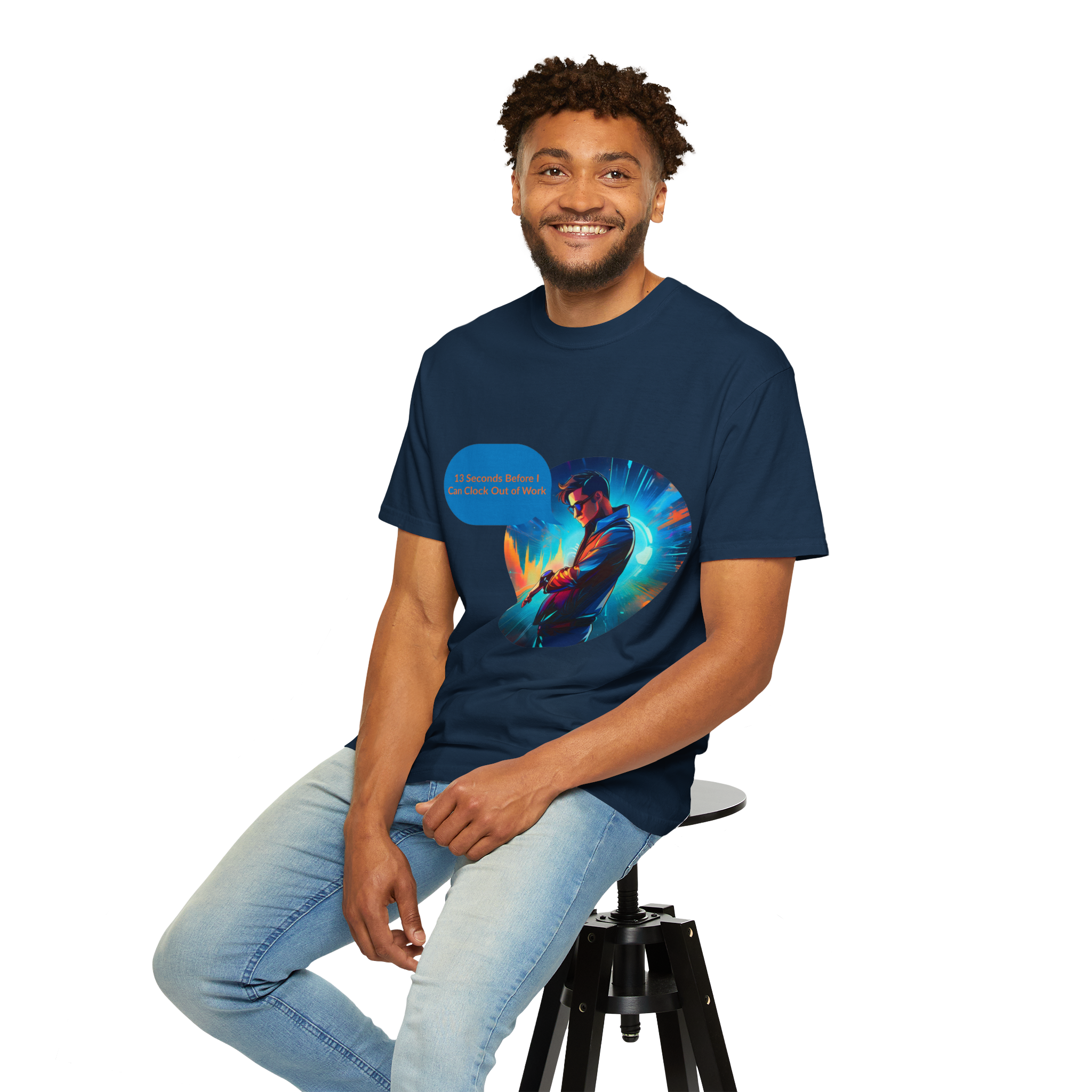 Cyber Gamer Character T-Shirt | Neon Futuristic Illustration - Image 12