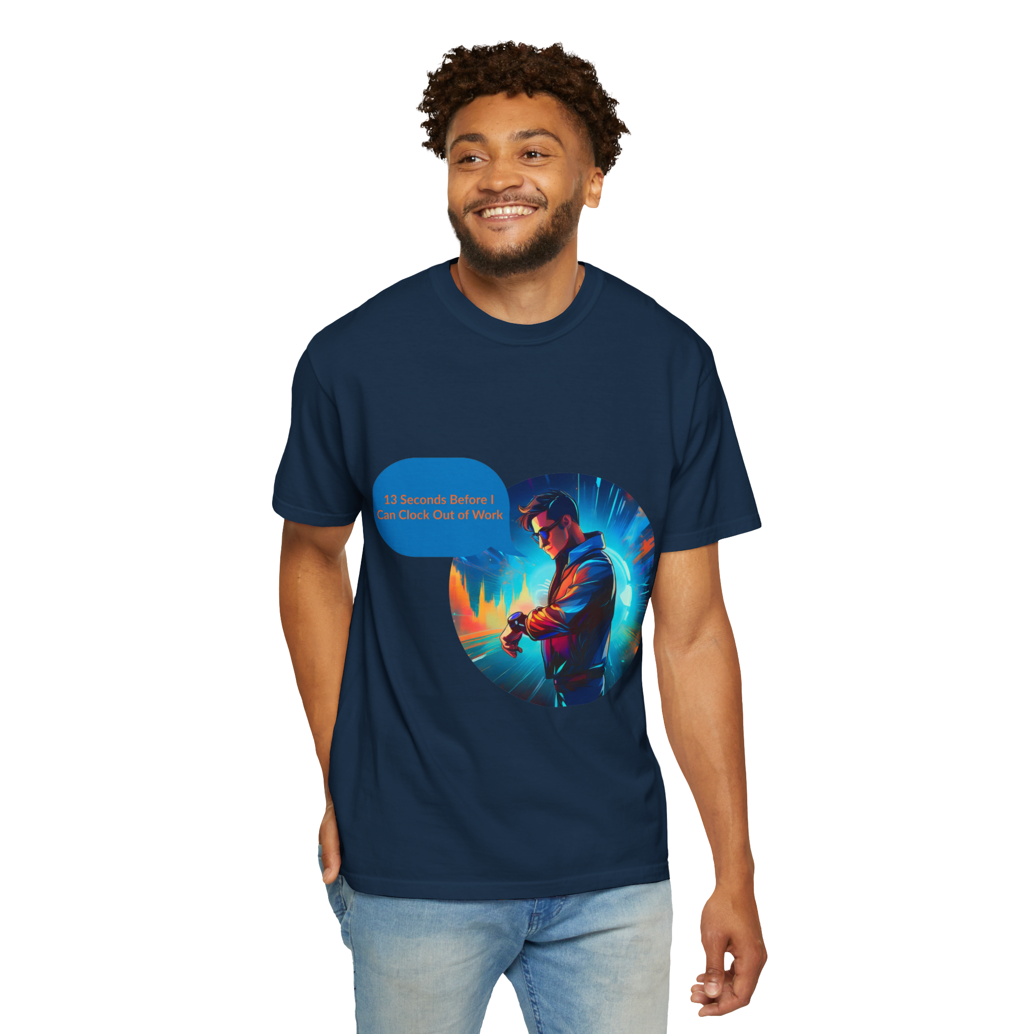 Cyber Gamer Character T-Shirt | Neon Futuristic Illustration - Image 10